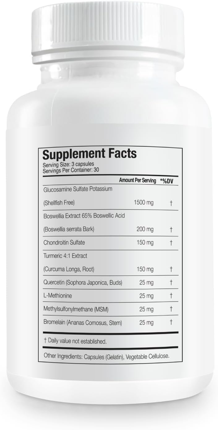Premium Joint Health Supplement with Glucosamine, Chondroitin, MSM, and Turmeric - 90 Capsules