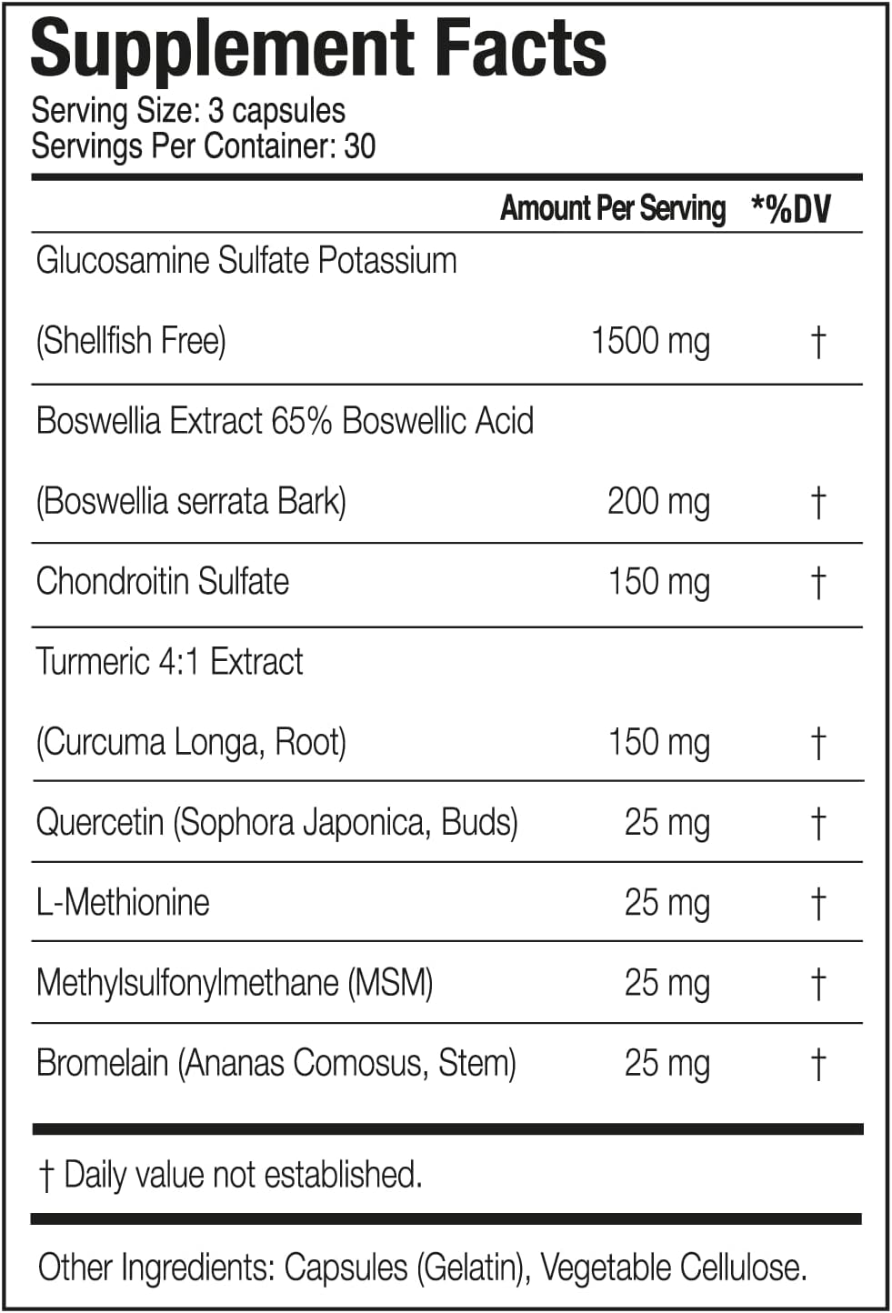 Premium Joint Health Supplement with Glucosamine, Chondroitin, MSM, and Turmeric - 90 Capsules