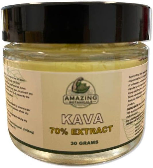 Premium Kava 70% Extract - High Potency Stress Relief Supplement - Natural Mood Booster for Calmness and Sleep - 30g