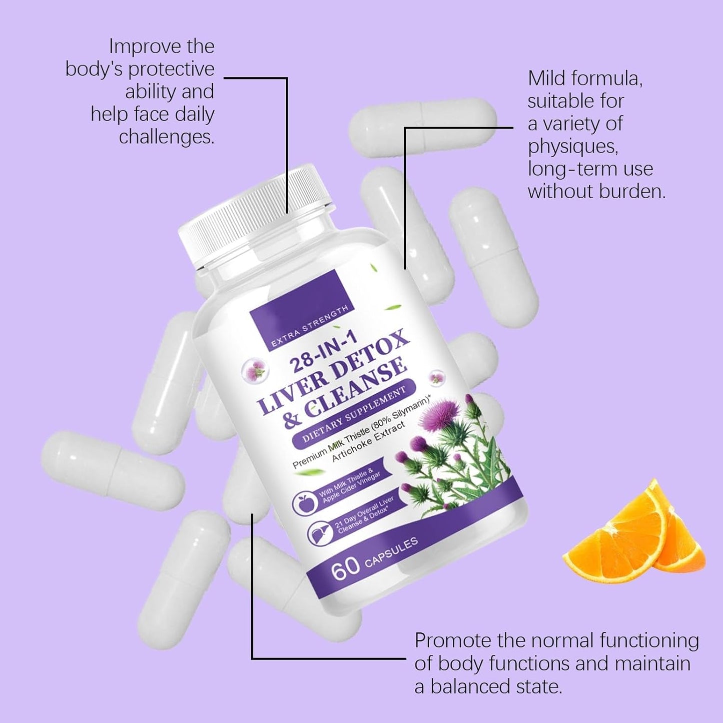 Premium Milk Thistle Complex Dietary Supplement - Supports Liver Function & Cleansing - 80% Silymarin Flavonoids - 60 Tablets (3 Count, Pack of 3)