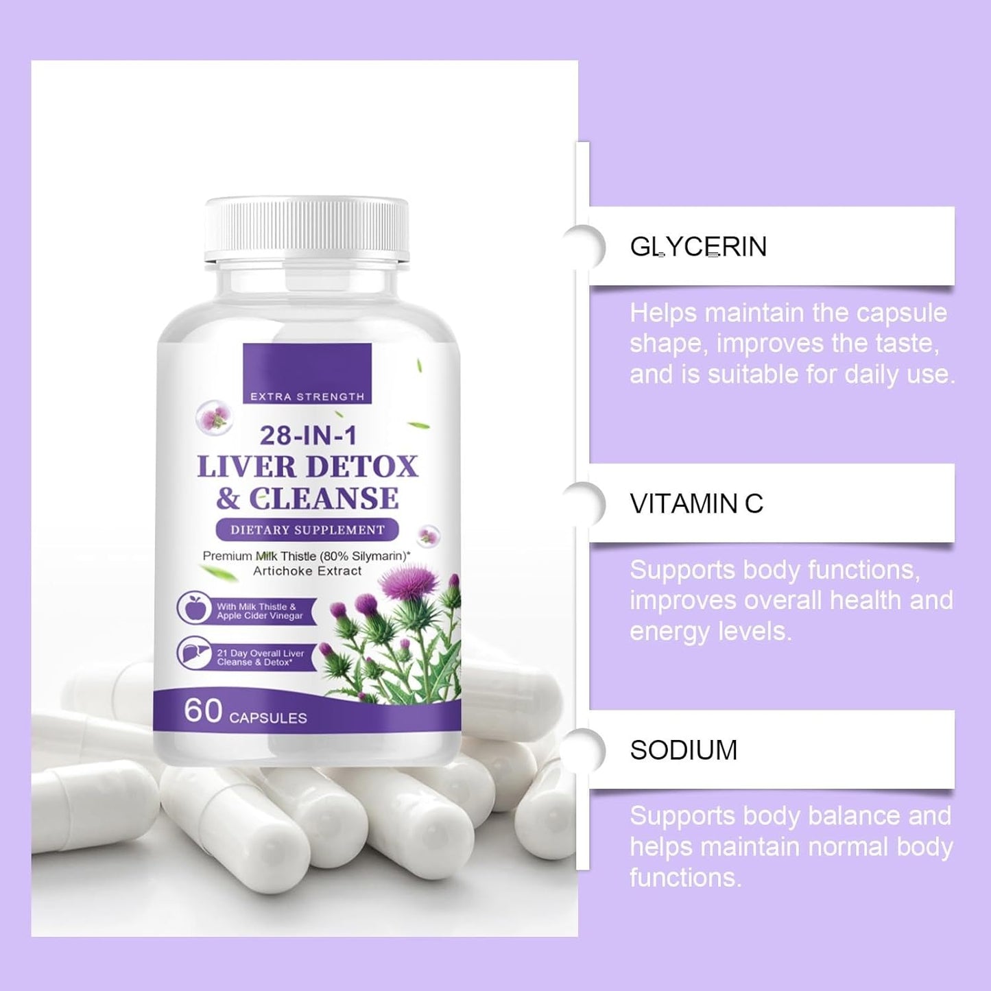 Premium Milk Thistle Complex Dietary Supplement - Supports Liver Function & Cleansing - 80% Silymarin Flavonoids - 60 Tablets (3 Count, Pack of 3)