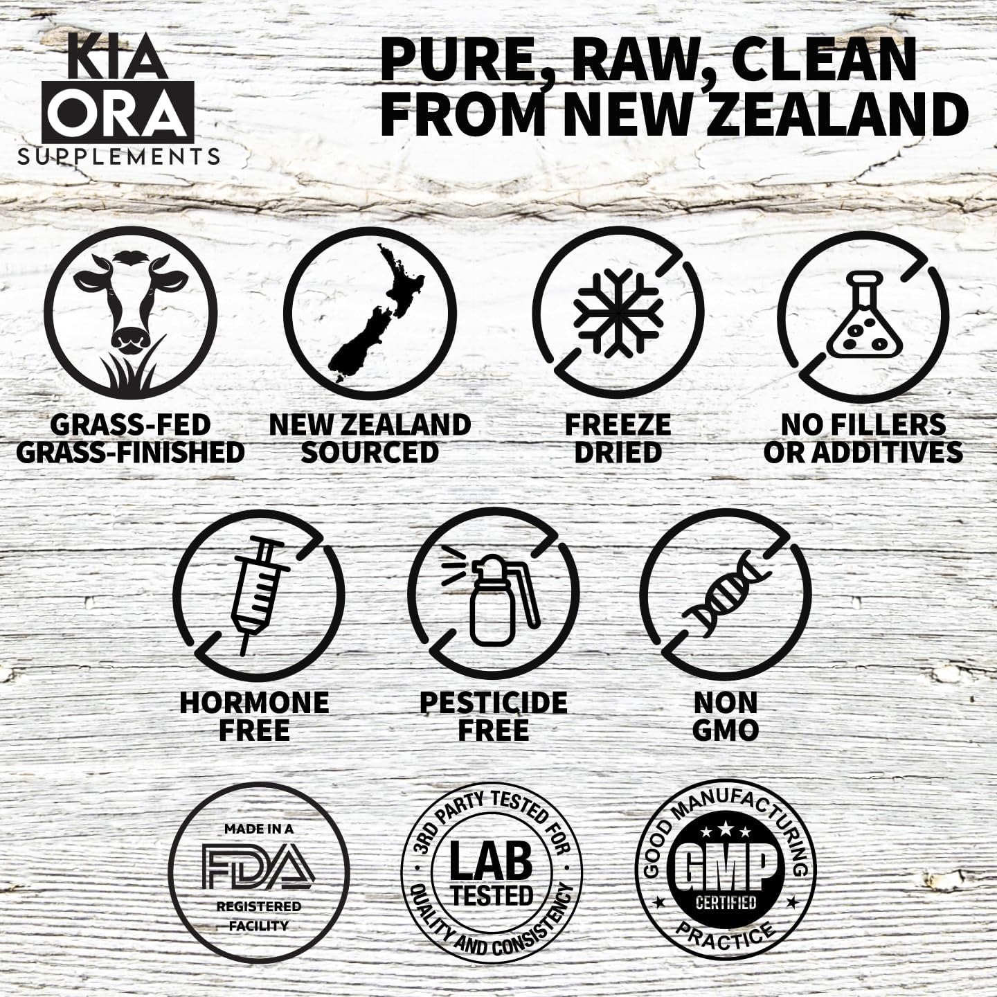 Premium New Zealand Grass Fed Beef Spleen Supplement - 100% Pure Bovine Capsules with Heme-Iron - Non-GMO, Freeze Dried, Raw - 180 Caps