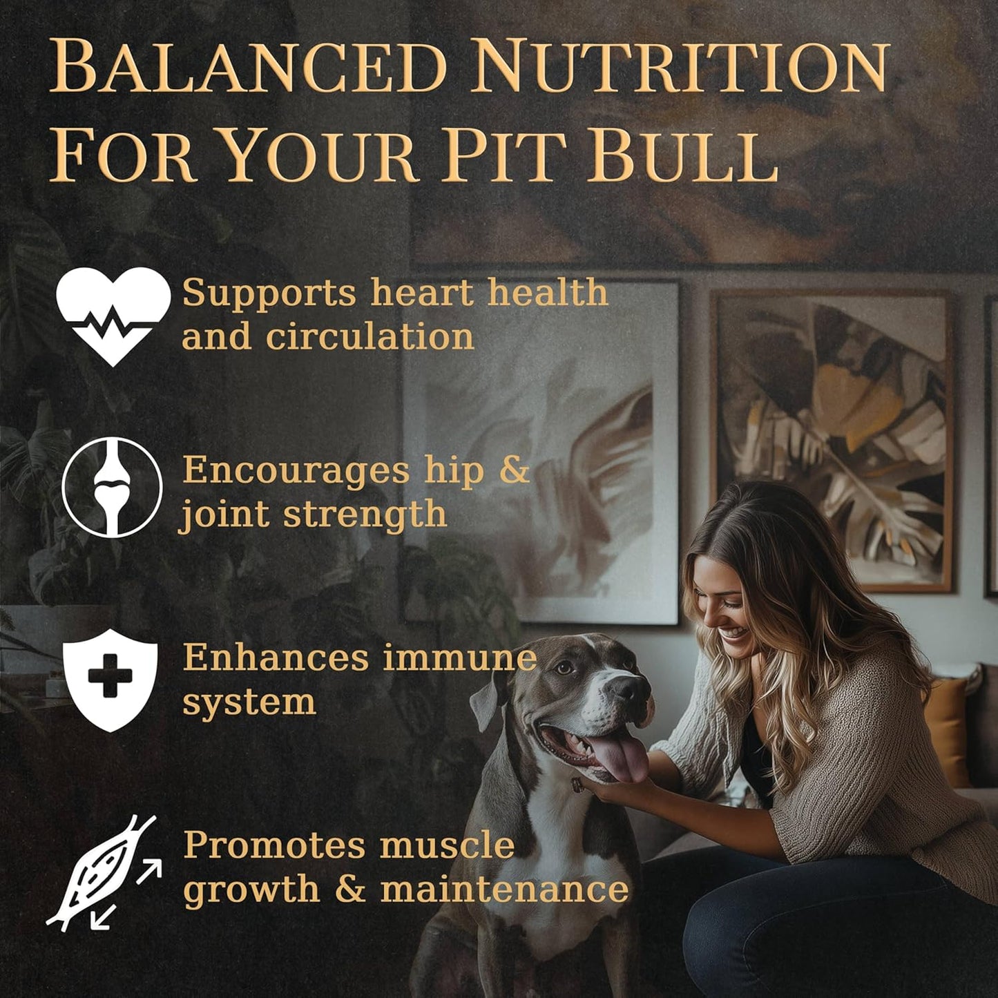 Premium Pit Bull Multivitamin Supplements, 90 Count, Made in USA with Real Bacon for Balanced Nutrition and Optimal Health