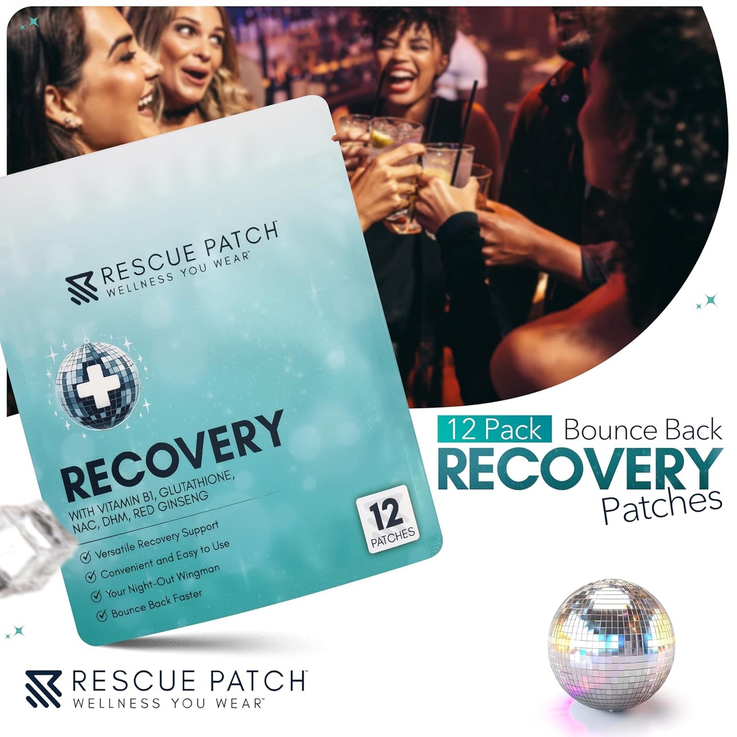 Premium Relief Patches for Ultimate Party Recovery - Fast Relief Kit (1, 4 Count)
