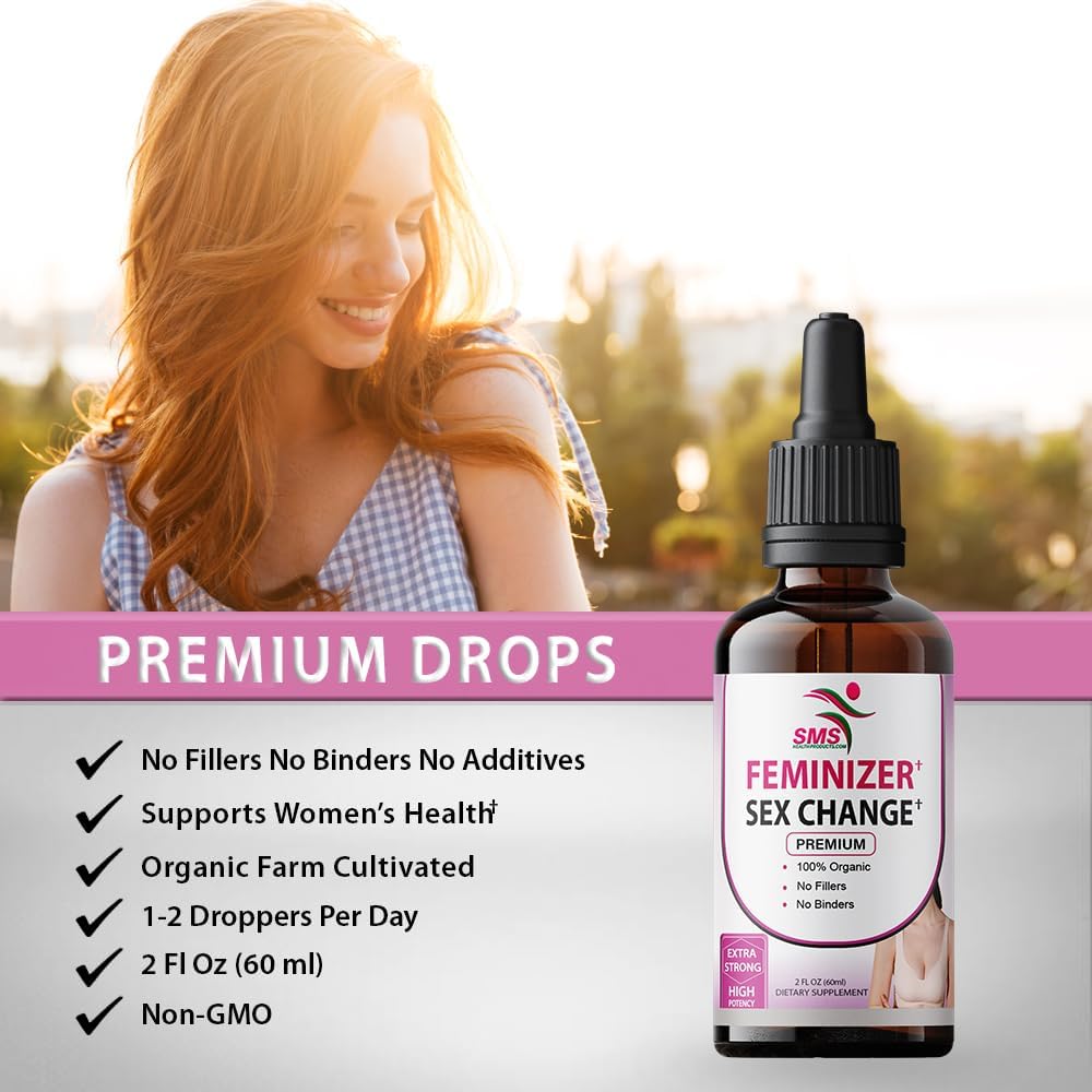Premium SMS Feminizer: Pueraria Mirifica Drops for Estrogen | Herbal Liquid Extract | Non-GMO & Organic | 2 Fl Oz for Trans Women & LGBT