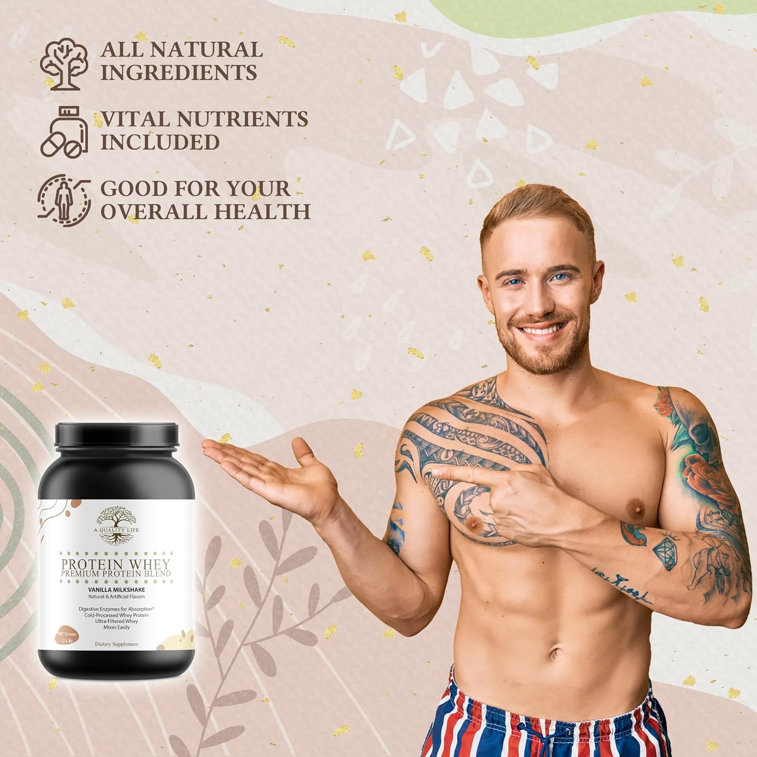 Premium Vanilla Milkshake Protein Whey Blend for a Quality Life