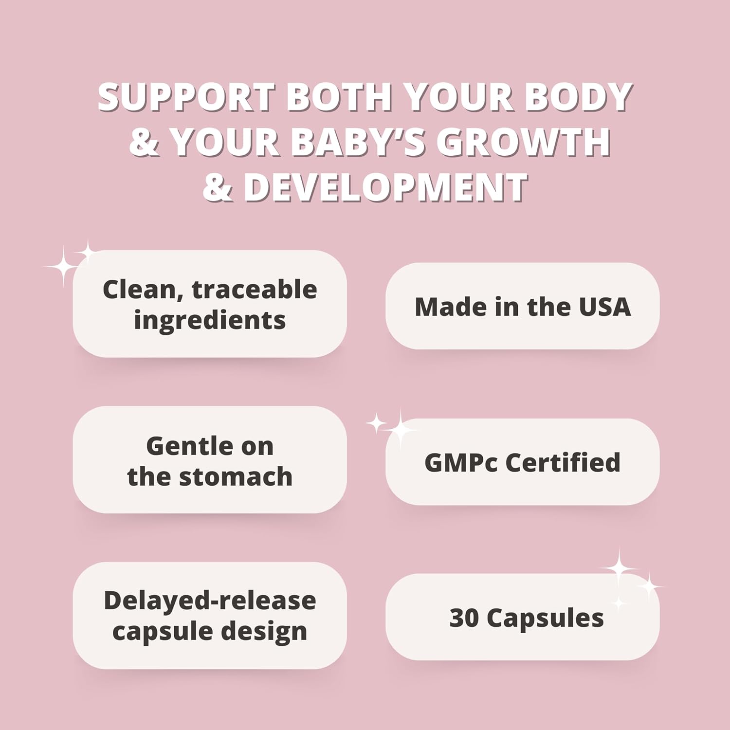 Prenatal Vitamins for Women with Iron, Vitamin D, Calcium & More - Supports Healthy Pregnancy & Baby Development - 30 Capsules