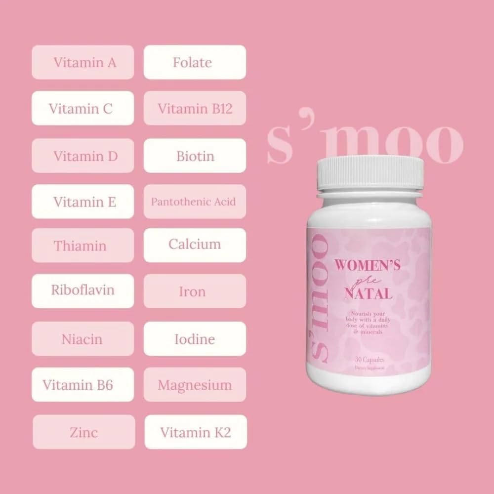 Prenatal Vitamins for Women with Iron, Vitamin D, Calcium & More - Supports Healthy Pregnancy & Baby Development - 30 Capsules