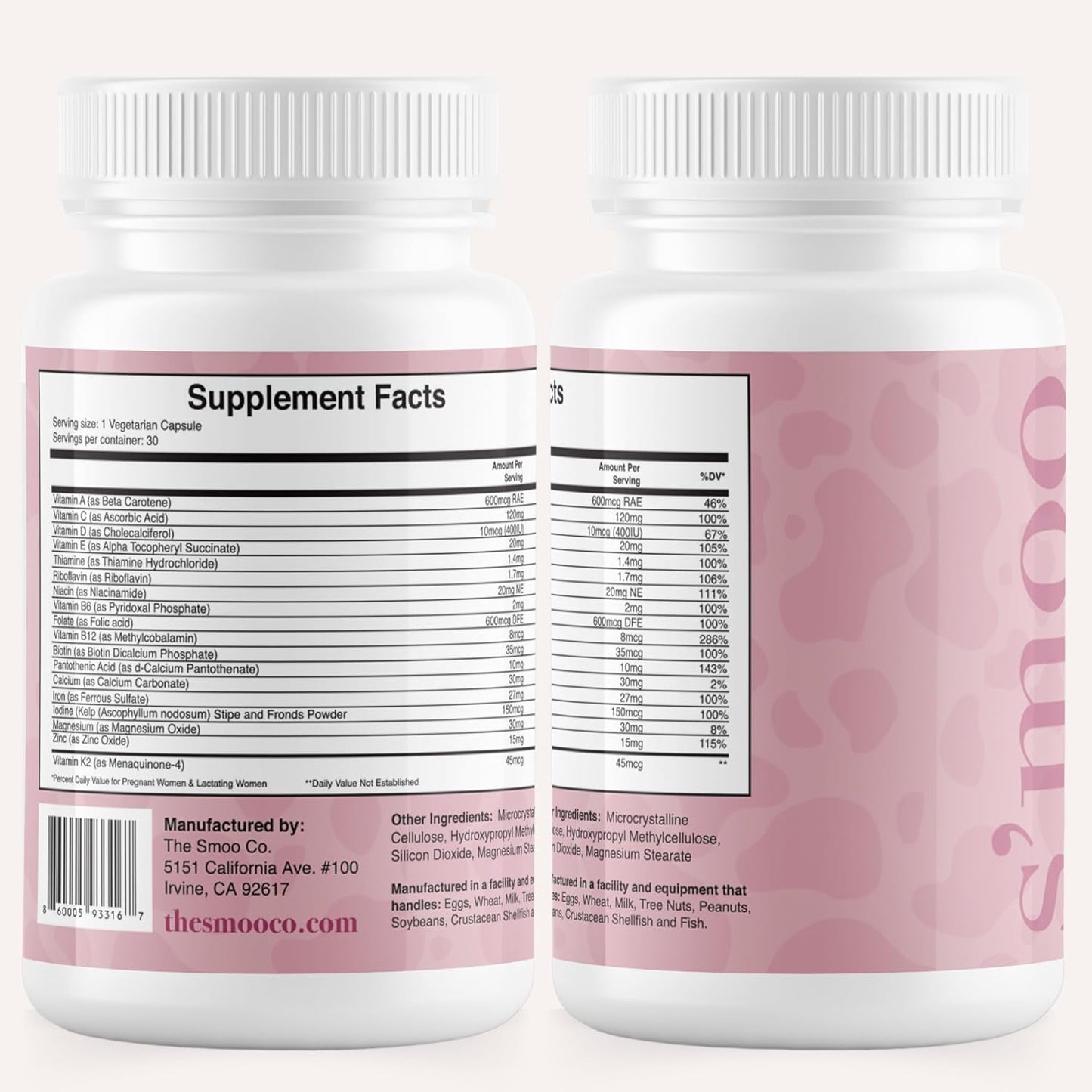 Prenatal Vitamins for Women with Iron, Vitamin D, Calcium & More - Supports Healthy Pregnancy & Baby Development - 30 Capsules