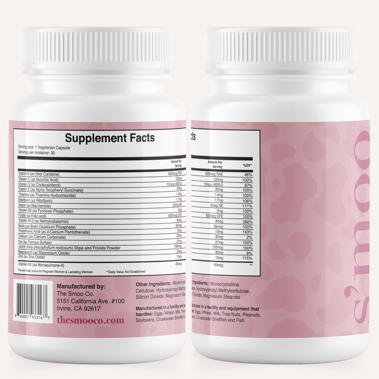 Prenatal Vitamins for Women with Iron, Vitamin D, Calcium & More - Supports Healthy Pregnancy & Baby Development - 30 Capsules