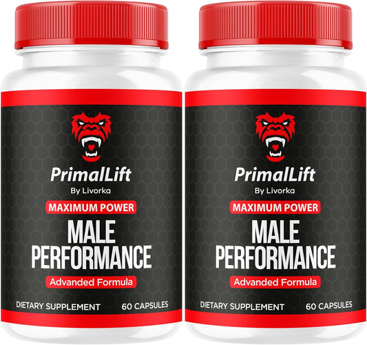 Primal Lift Capsules for Men - 2 Pack, Advanced All Natural Support Supplement, 120 Capsules for 2 Months