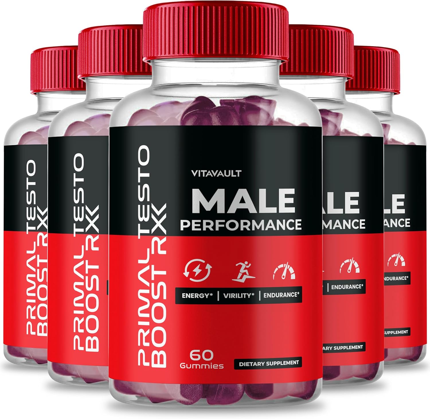 PrimalTesto Gummies - Maximum Strength Supplement for Overall Health Performance (5 Pack)