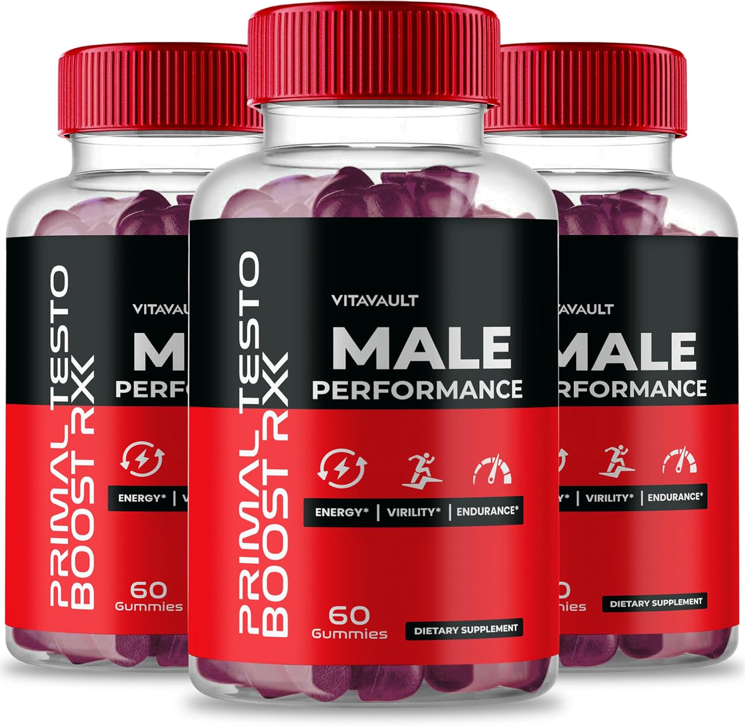 PrimalTesto Maximum Strength Supplement Gummies - Advanced Overall Health Performance - 3 Pack Reviews Included