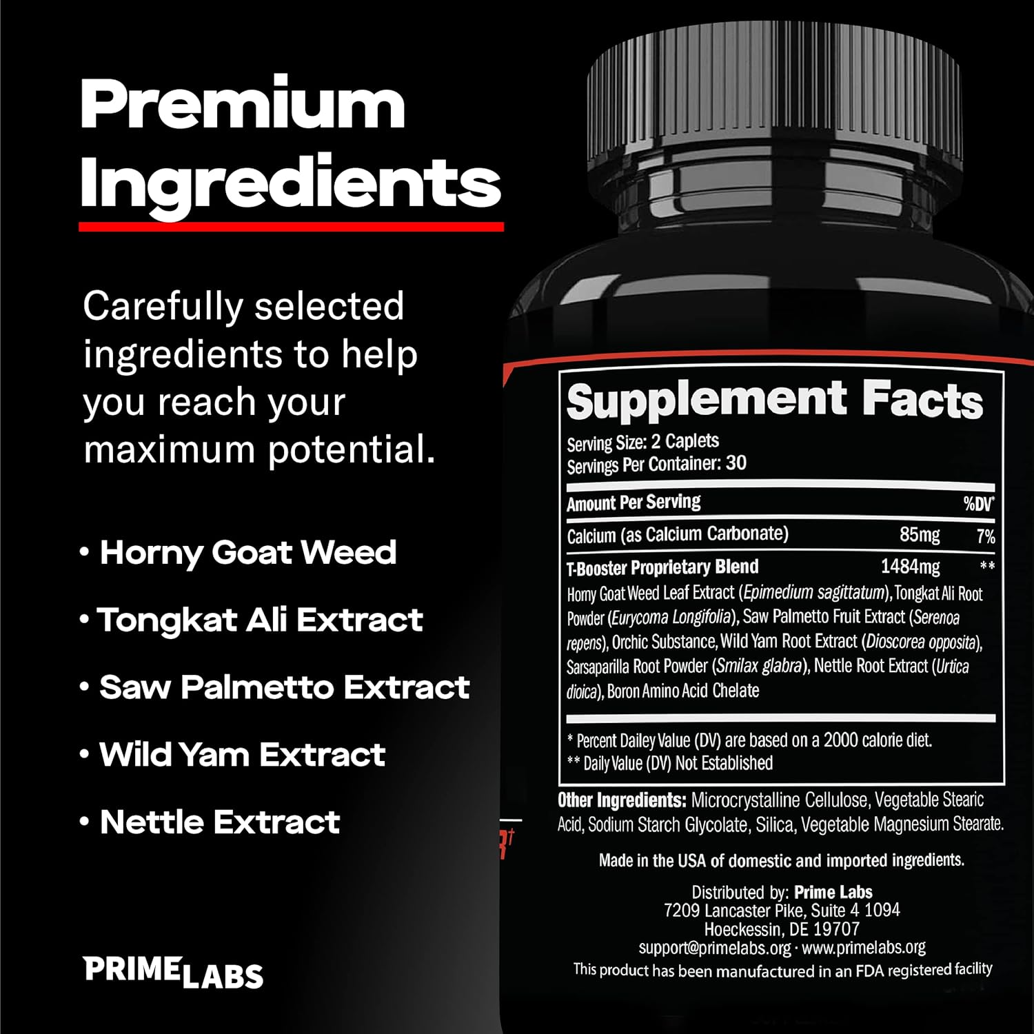 Prime Labs Prime Test Capsules with Creatine HCl for Enhanced Performance