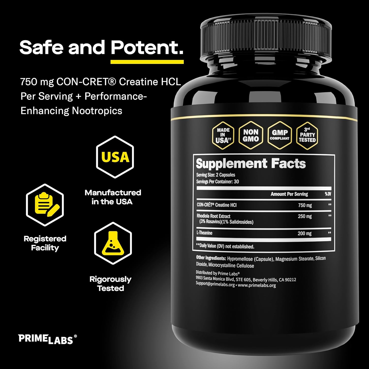 Prime Labs Prime Test Capsules with Creatine HCl for Enhanced Performance