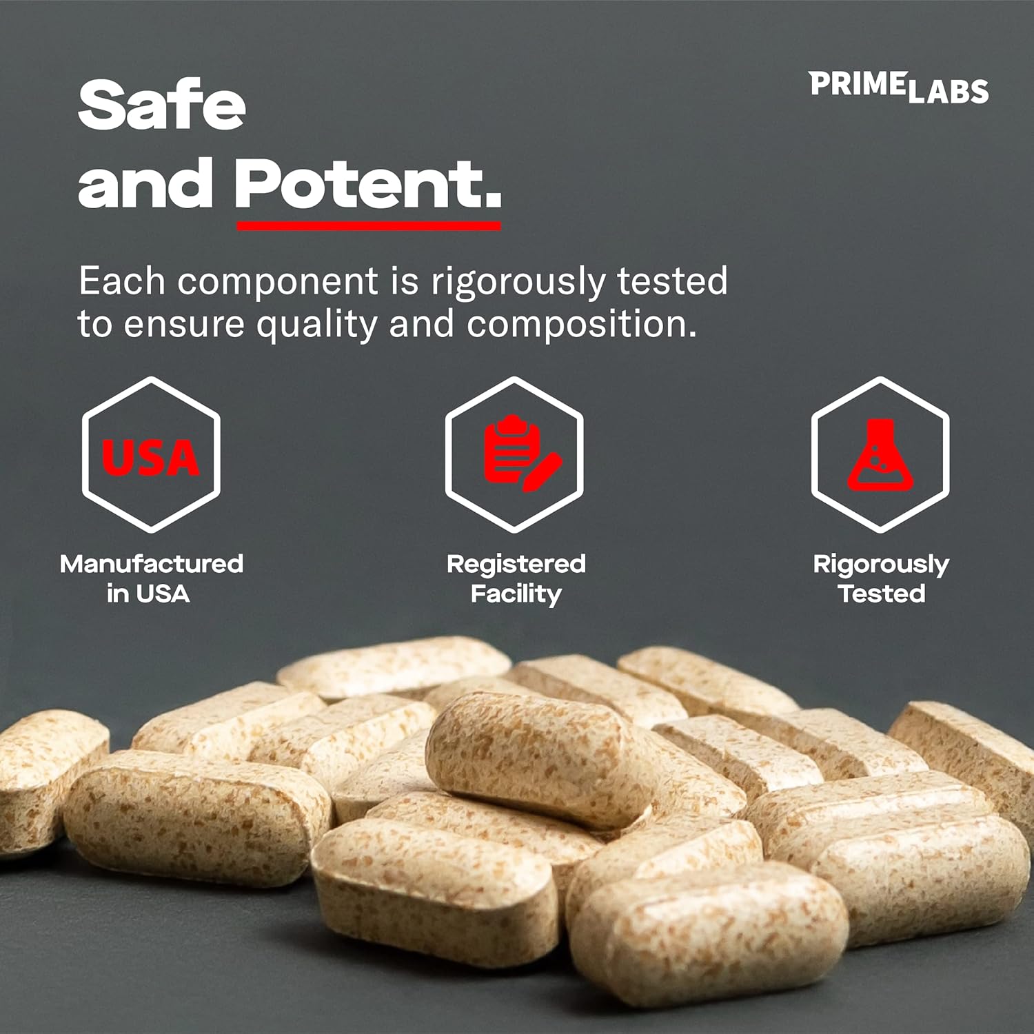 Prime Labs Prime Test Capsules with Creatine HCl for Enhanced Performance