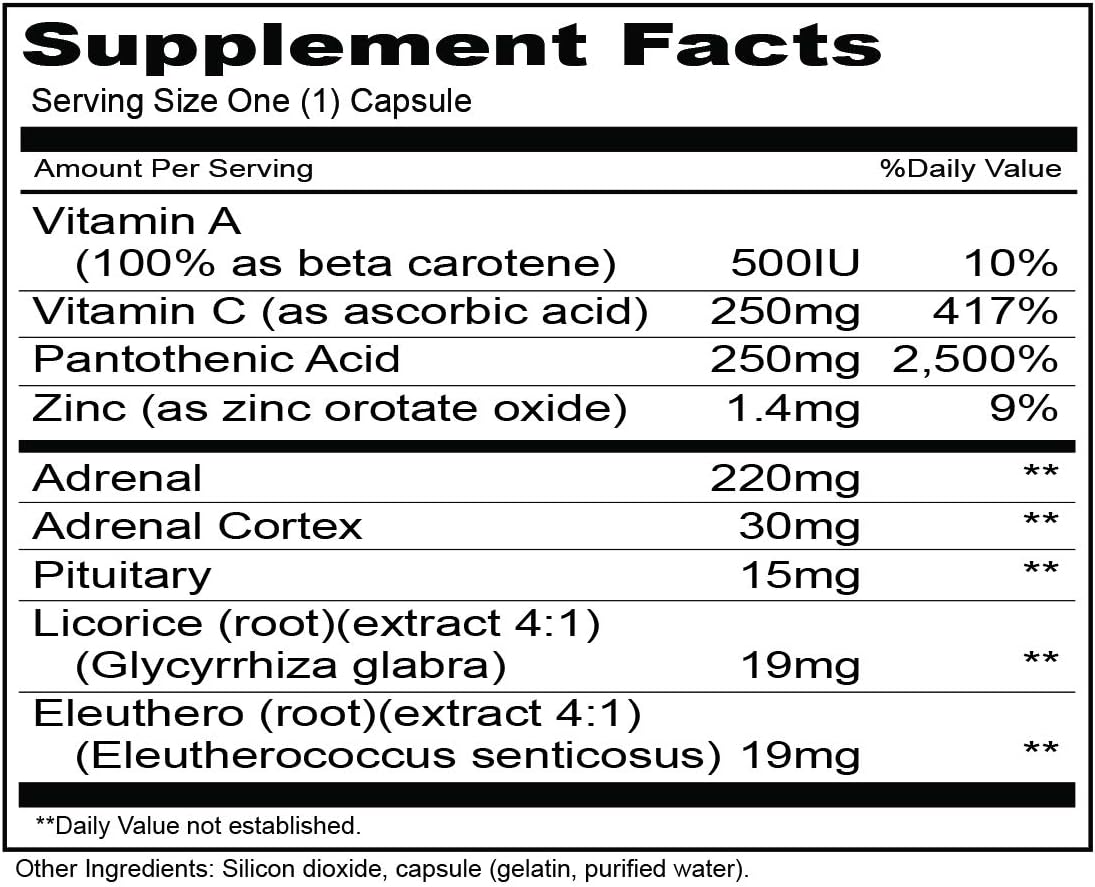 Priority One Vitamins Adrenoplex Capsules - 90 Count for Adrenal Support and Health