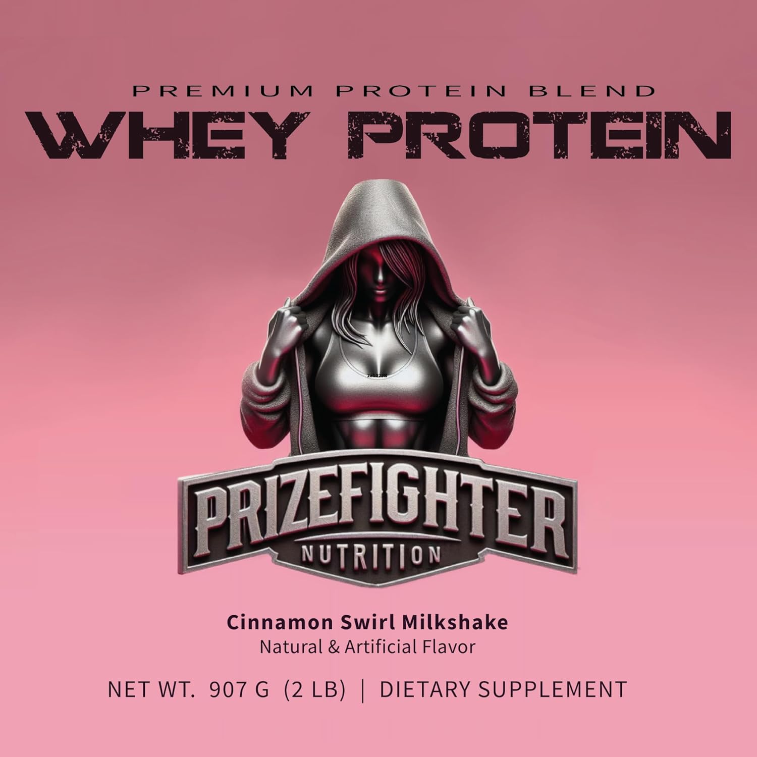 Prizefighter Nutrition Cinnamon Whey Protein Powder (2 lb) for Muscle Gain and Recovery - 25g Protein for Men and Women - Made in USA