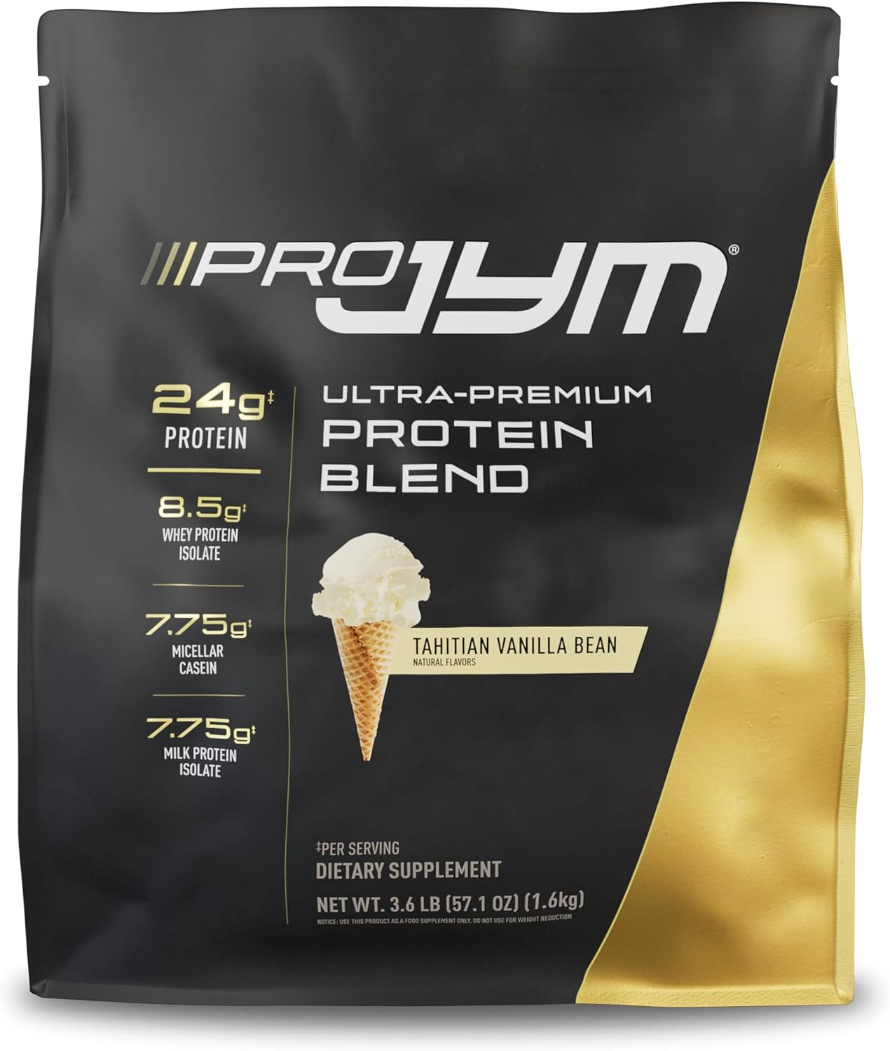 PRO JYM Tahitian Vanilla Bean Protein Powder with Post JYM Fast Carbs in Mandarin Orange - 45 Servings