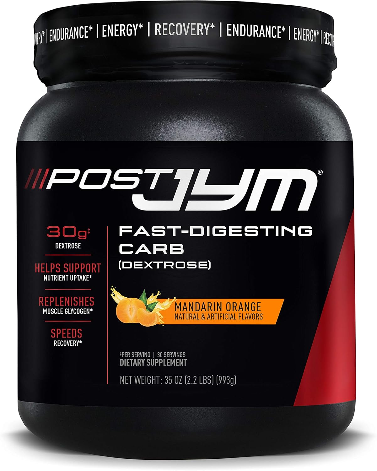 PRO JYM Tahitian Vanilla Bean Protein Powder with Post JYM Fast Carbs in Mandarin Orange - 45 Servings