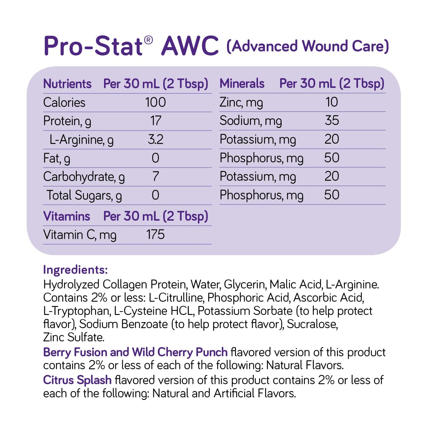 Pro-Stat AWC Citrus Splash Punch Flavor Liquid Protein Medical Food - 30 Fl Oz Bottle, Case of 4