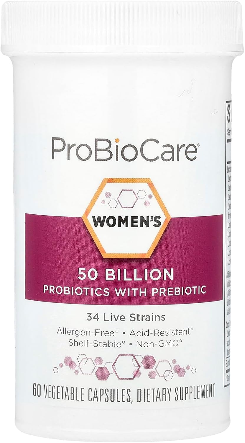 ProBioCare Women's Probiotic - 50 Billion CFUs for Digestive Health, Vaginal Wellness, Immune Support - 60 Capsules