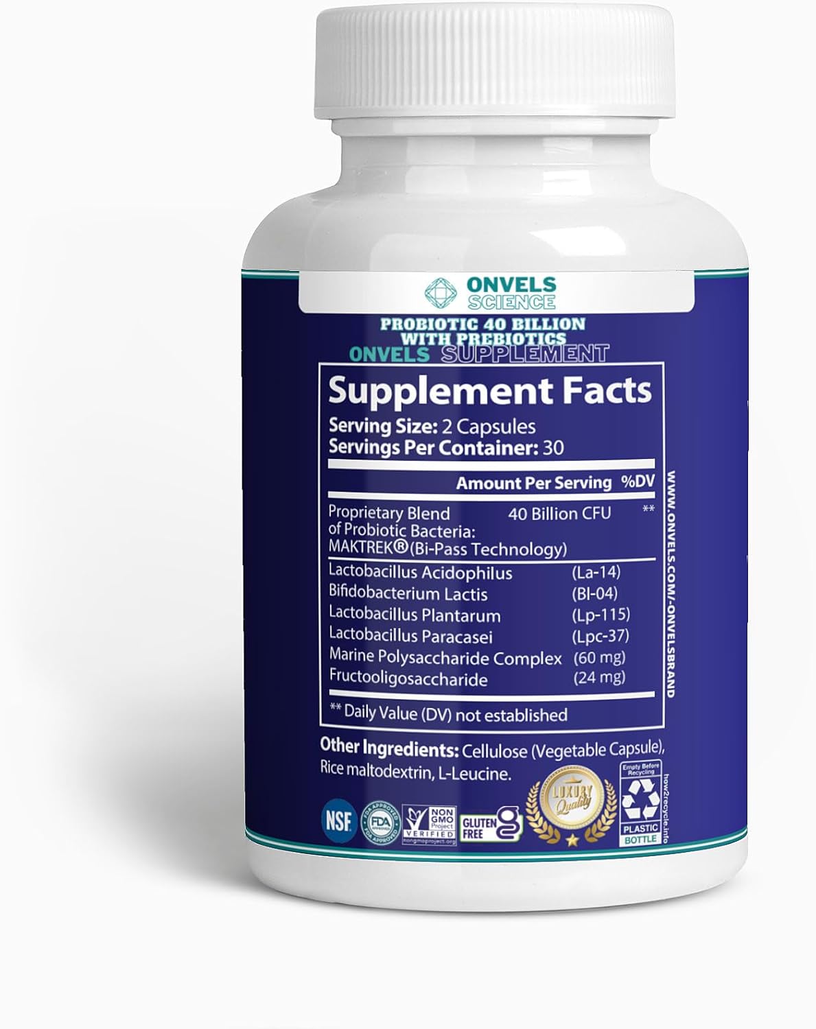 Probiotic 40 Billion + Prebiotics with MAKTREK® for Immune & Gut Health - Supports Digestion & Immune System, Relieves Gas & Constipation