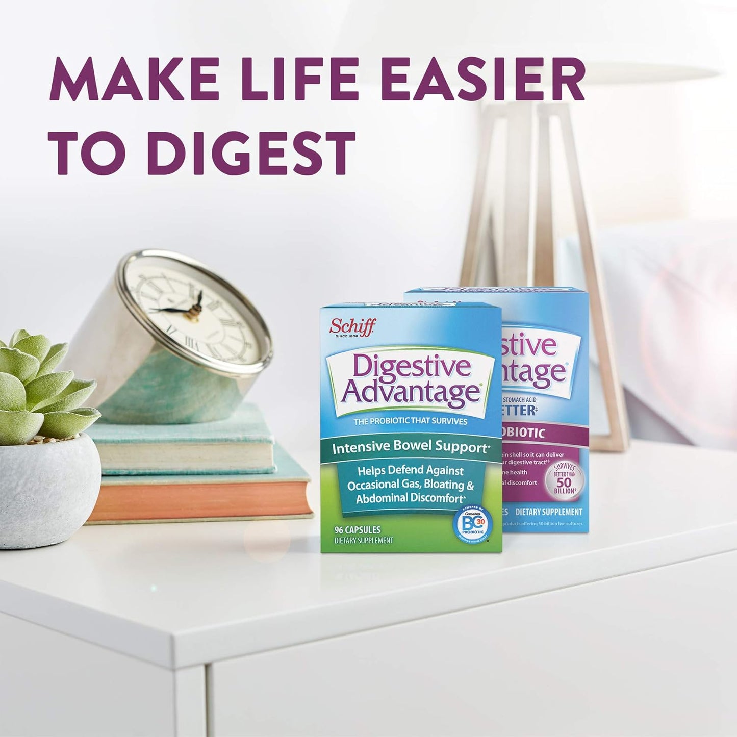 Probiotic Bundle for Digestive & Immune Support - Daily Probiotic Capsules (80ct) & IBS Capsules (96ct) for Men & Women