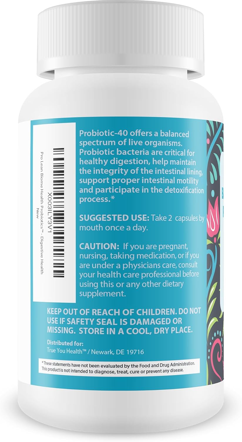 Probiotic & Prebiotic Blend for Digestive Health, Immune Support, and Increased Energy - Enhance Gut Microbiome for Optimal Health - Pro Lean Biome Health Formula