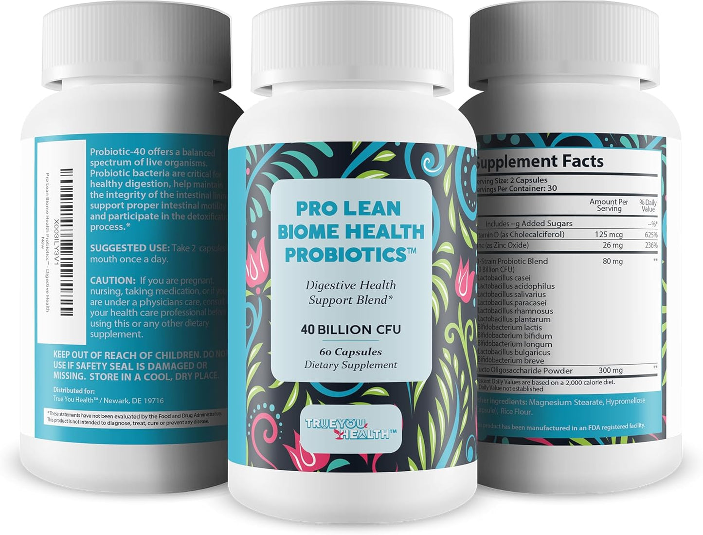 Probiotic & Prebiotic Blend for Digestive Health, Immune Support, and Increased Energy - Enhance Gut Microbiome for Optimal Health - Pro Lean Biome Health Formula