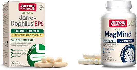 Probiotics and MagMind Brain Health Bundle by Jarrow Formulas - 10 Billion CFU