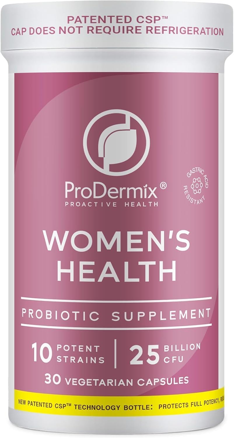 PRODERMIX Vaginal Probiotic for Women - 25 Billion CFU, Promotes PH Balance, UT Health - Once Daily Supplement - Kosher - 30 Capsules