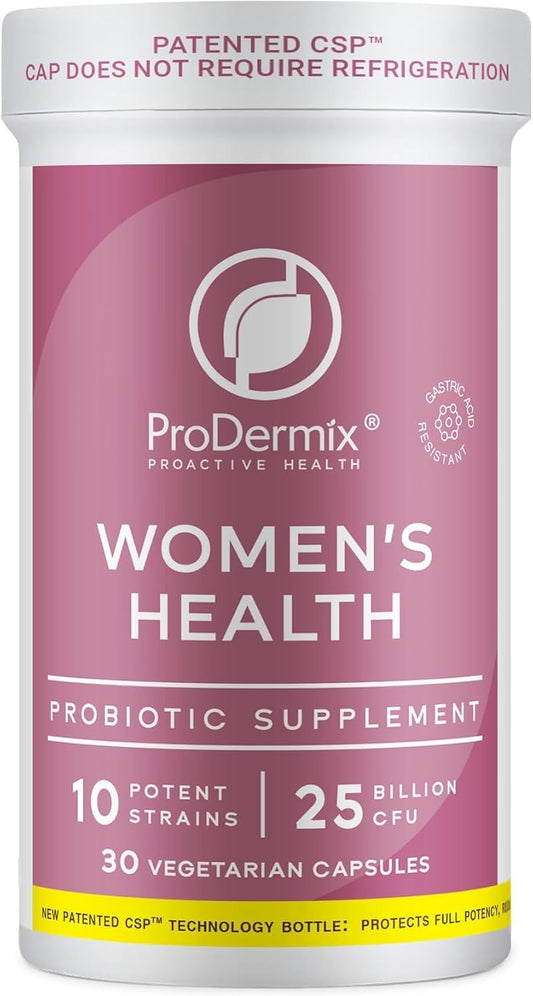 PRODERMIX Vaginal Probiotic for Women - 25 Billion CFU, Promotes PH Balance, UT Health - Once Daily Supplement - Kosher - 30 Capsules