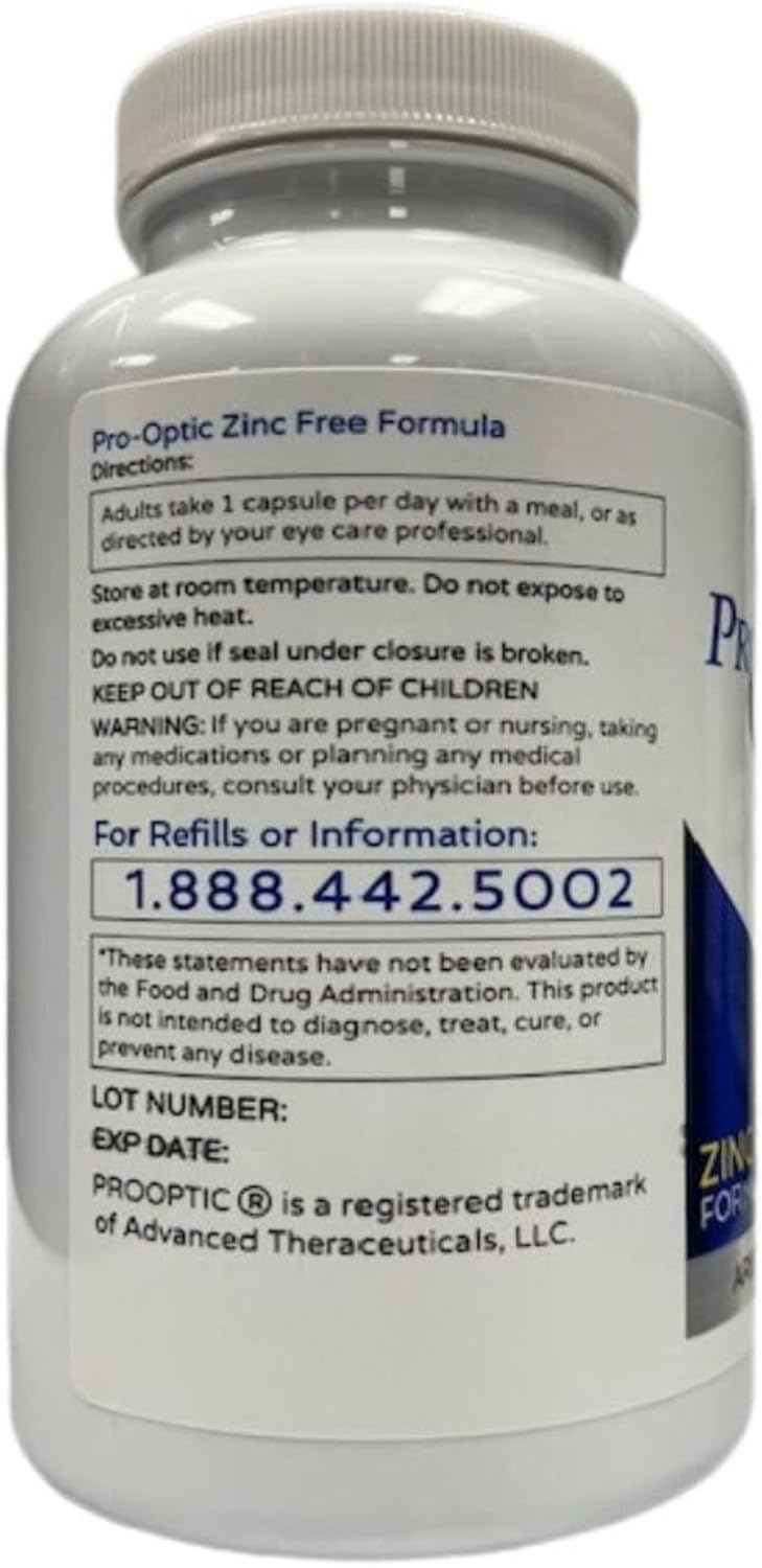 PROOPTIC Traditional AREDS 2 Formula - 90 Capsules, Zinc-Free, One Capsule Daily, 3 Month Supply