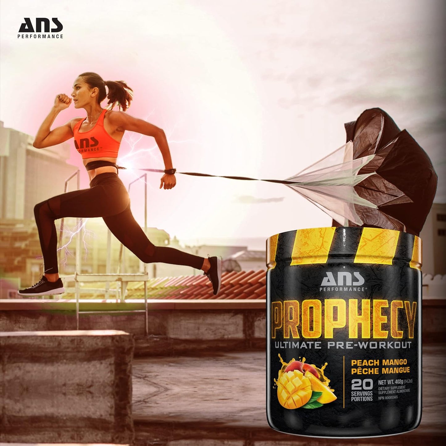 Prophecy Pre Workout Powder - Gluten Free Energy Formula - 20 Servings, 14.5 oz - Increase Power & Workout Volume - Peach Mango Flavor