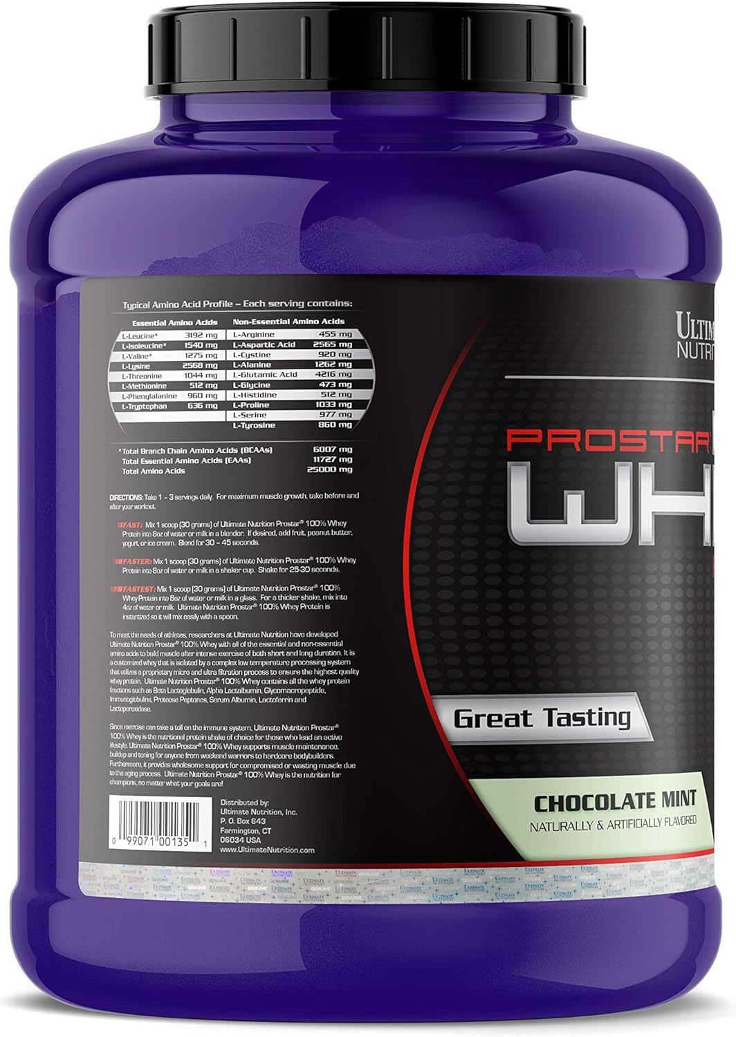 Prostar Whey Protein Isolate Powder - Gourmet Chocolate Mint Flavor - High Protein for Muscle Gain & Recovery - Low Carb, Keto-Friendly - 5.28 lbs Tub