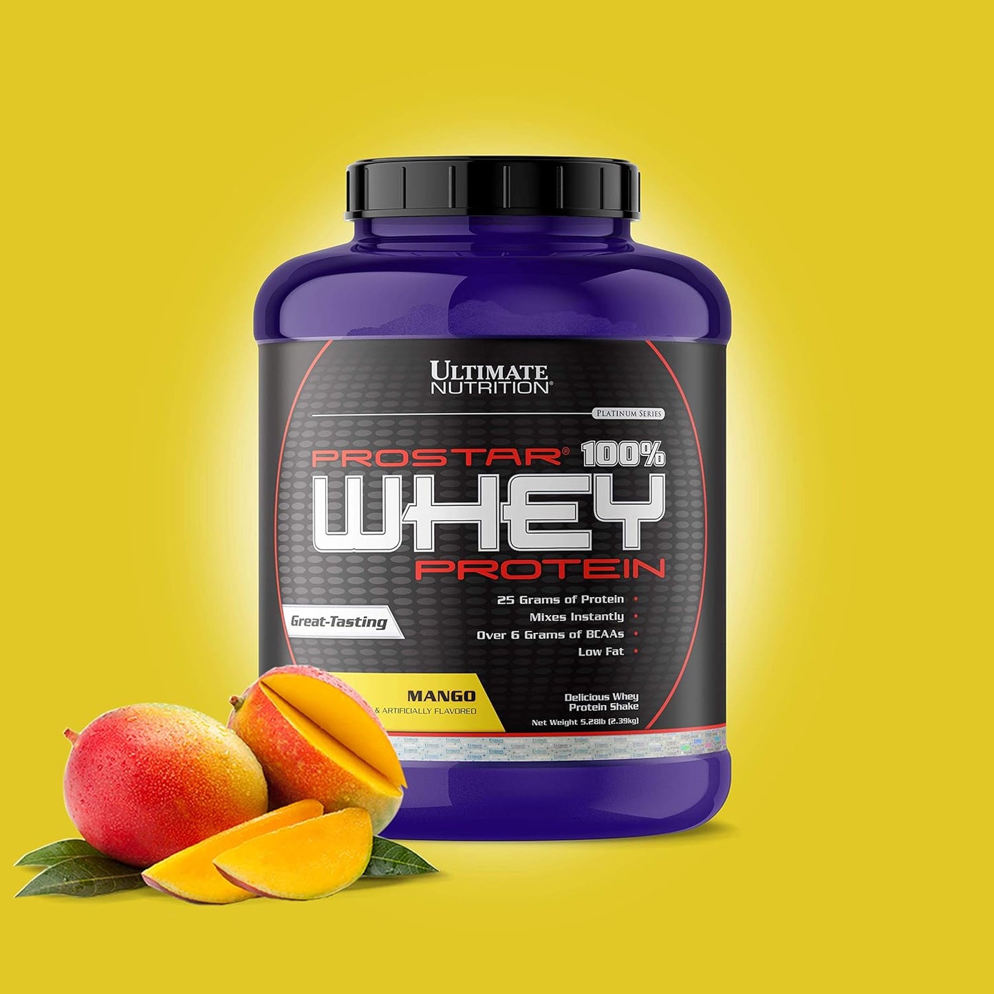 Prostar Whey Protein Isolate Powder, Mango Flavor - High Protein Shake for Muscle Recovery & Growth - Low Carb, Keto-Friendly - 5.28 lbs Tub