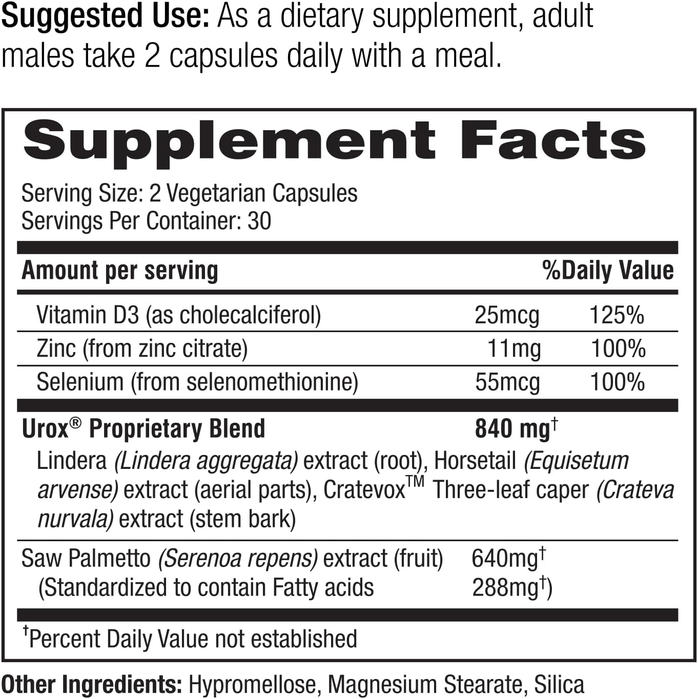 Prostate Bladder Control Supplements for Men - Saw Palmetto, Promotes Healthy Prostate & Bladder, Reduces Urgency - 60 Capsules