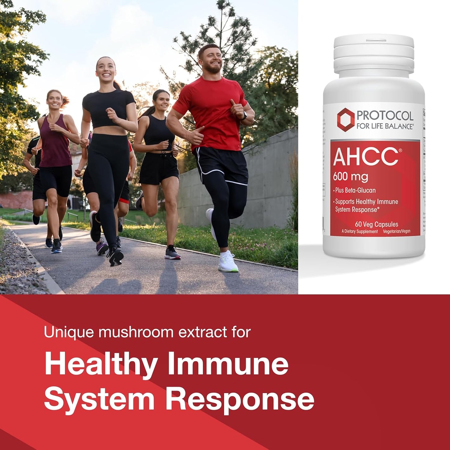 Protocol AHCC 600mg Supplement for Liver & Immune Support - Vegan & Nut Free - 60 Veg Caps - Promotes Cellular Health & Stress Relief