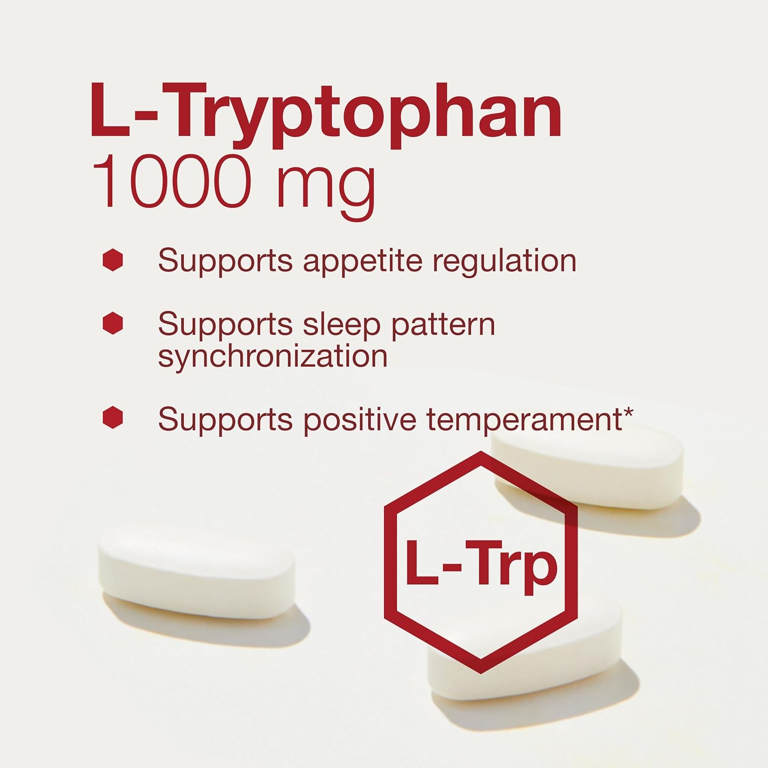 Protocol L-Tryptophan 1000mg Tablets for Sleep Support and Relaxation - 60 Count