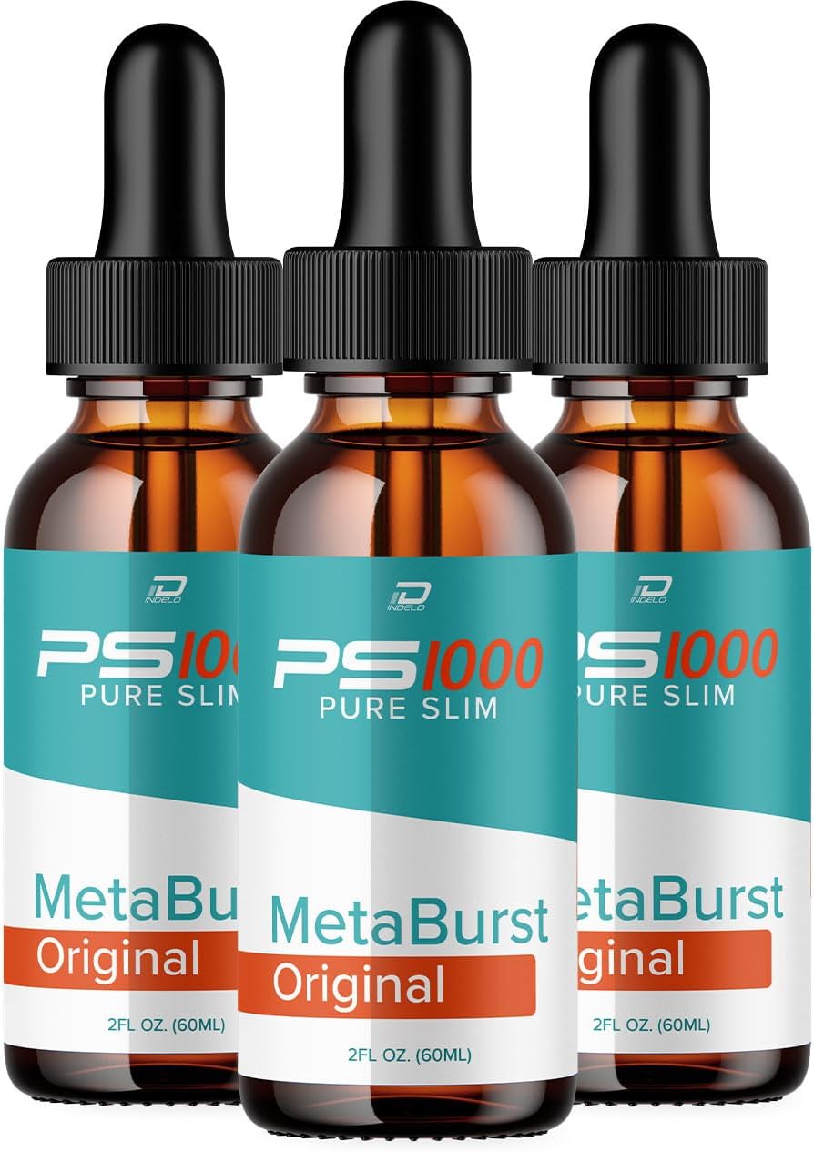 PS1000 Metaburst Liquid Drops - Original Metabolic Support Supplement - Pure Drops Liquid Supplement - 3 Pack (3 Month Supply)
