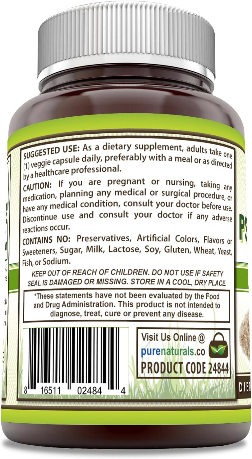 Psyllium Husk Supplement 750mg - 240 Veggie Capsules - Non-GMO & Gluten-Free - Made in USA from Pure Naturals