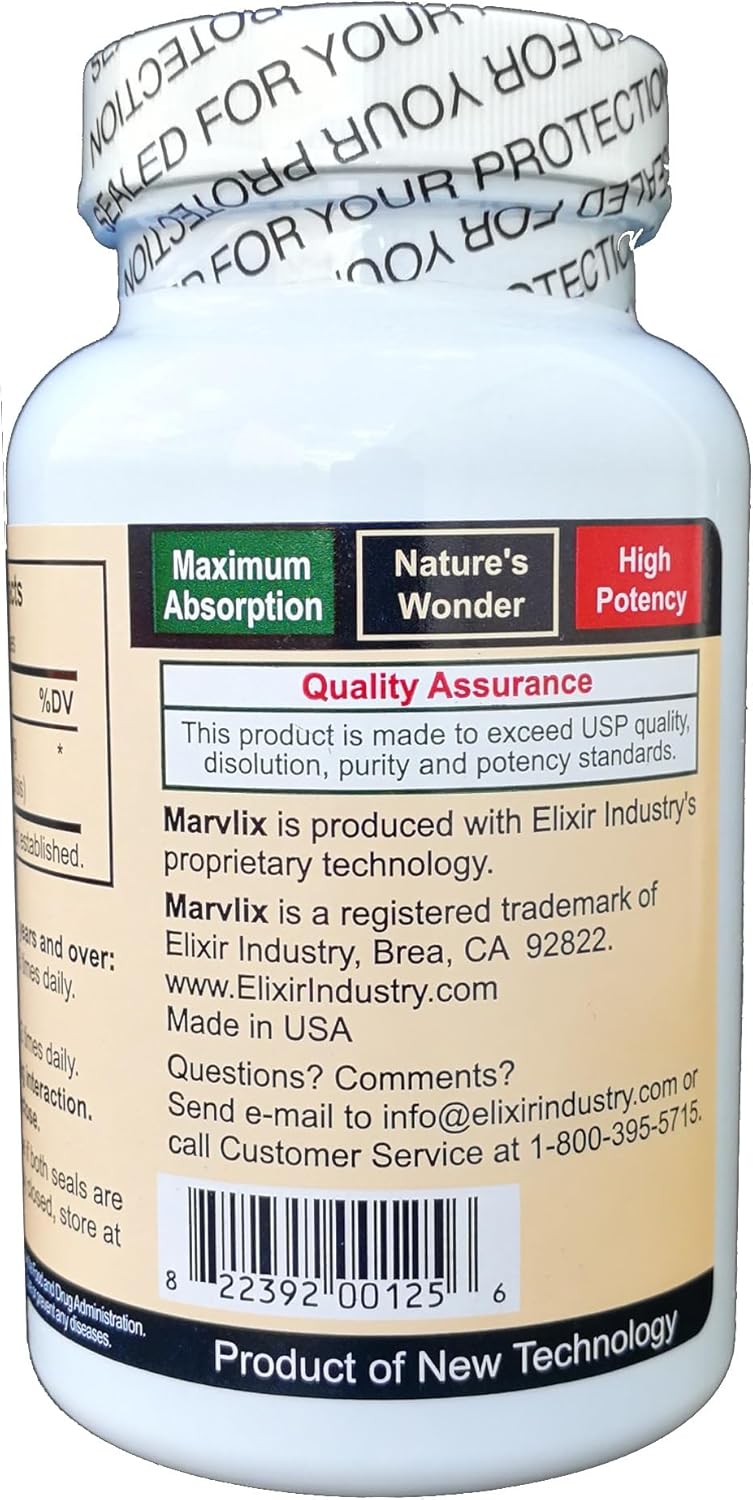 Pure and Potent Marvlix Capsules with Cordyceps Sinensis for Heart, Lungs, Kidneys, Liver - 120 Caps