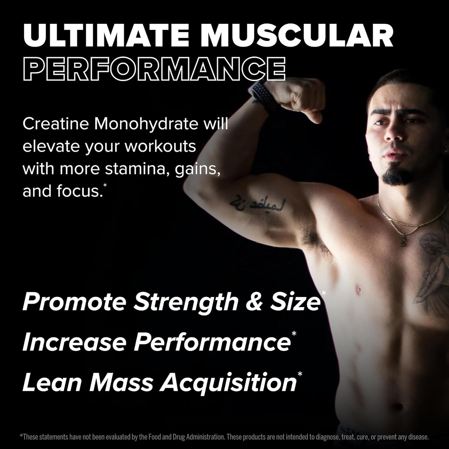 Pure Creatine Monohydrate Powder 500g - Unflavored Muscle Strength & Size Enhancer - Micronized Supplement for Performance - 100 Servings