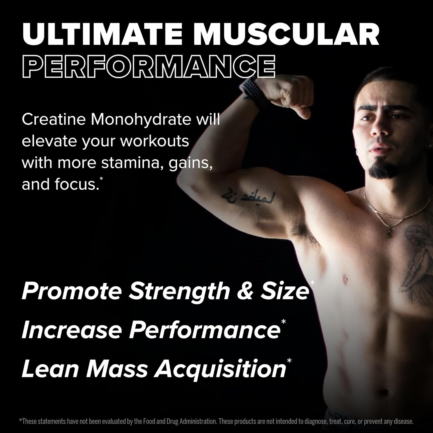 Pure Creatine Monohydrate Powder 500g - Unflavored Muscle Strength & Size Enhancer - Micronized Supplement for Performance - 100 Servings