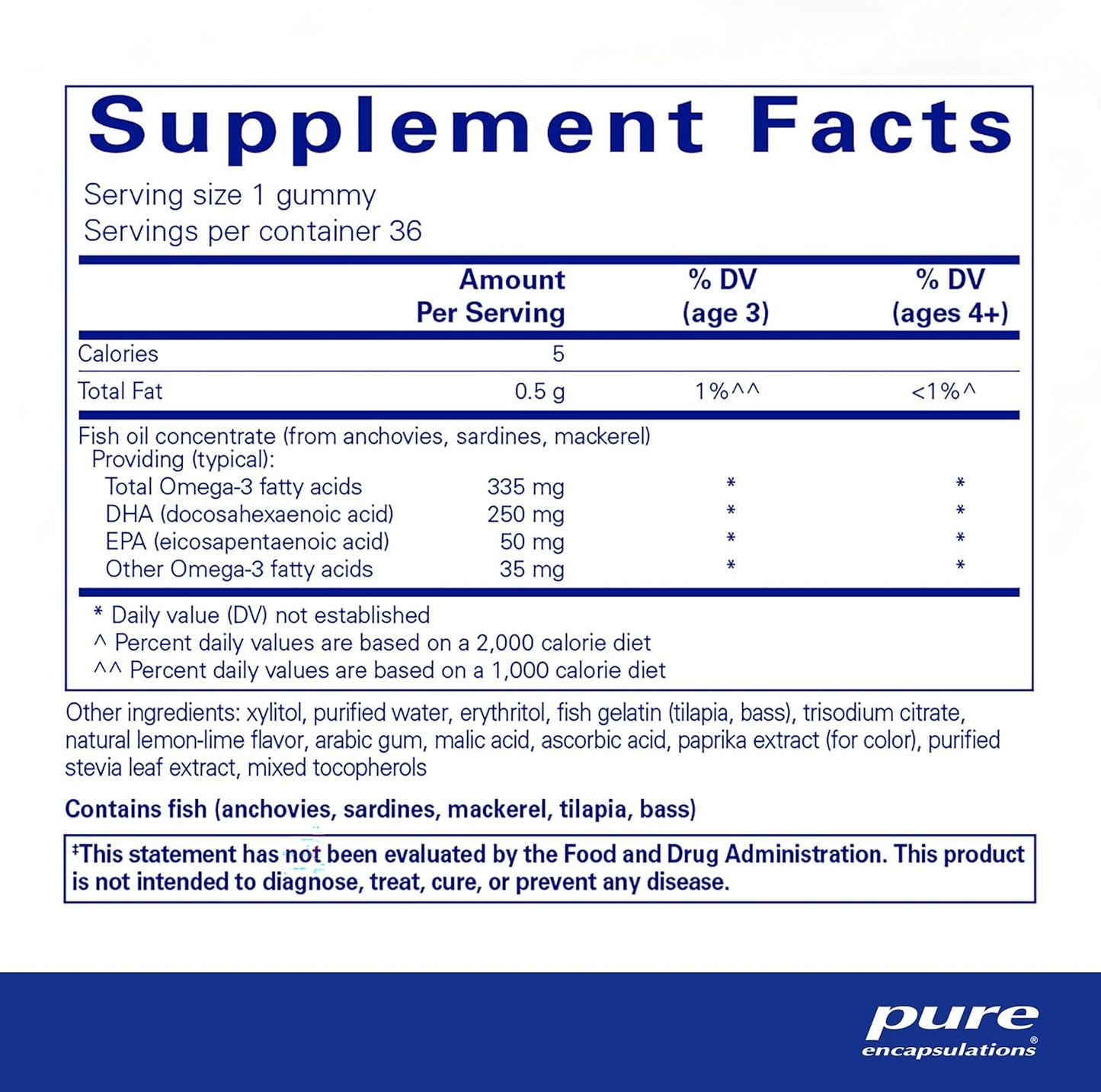 Pure Encapsulations PureNutrients EPA/DHA Gummy Soft Chews - 36 Gummies for Cognitive Function & Daily Wellness - Lemon-Lime Flavor