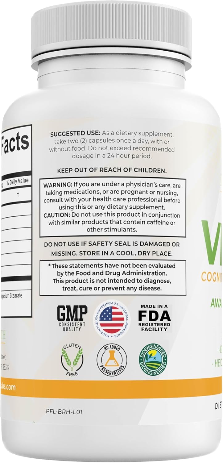 Pure Faith Labs Vivify Brain Booster Supplement - 60 Capsules, 1 Month Supply