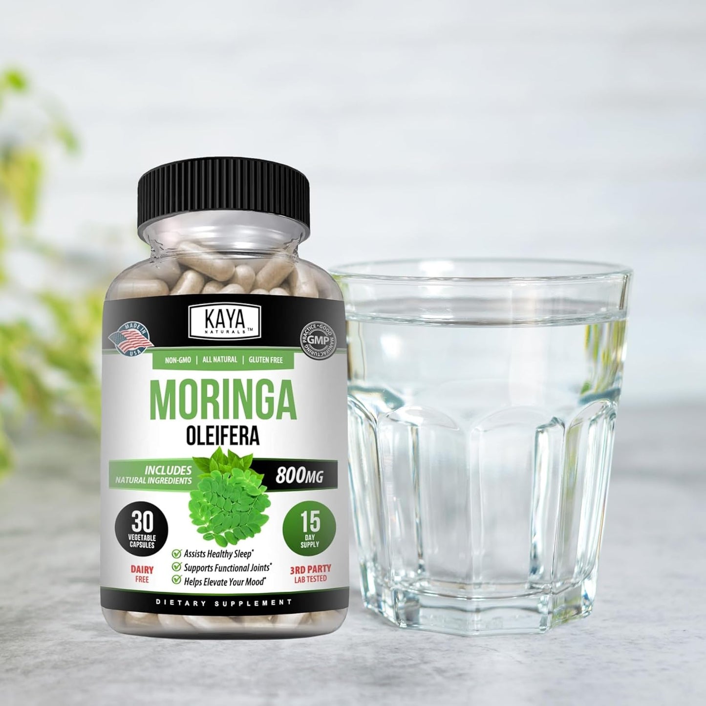 Pure Miracle Tree Moringa Extract - Complete Greens Superfood Supplement - Boost Energy Naturally - Nutrient Dense Vitamins - 30 Veggie Capsules