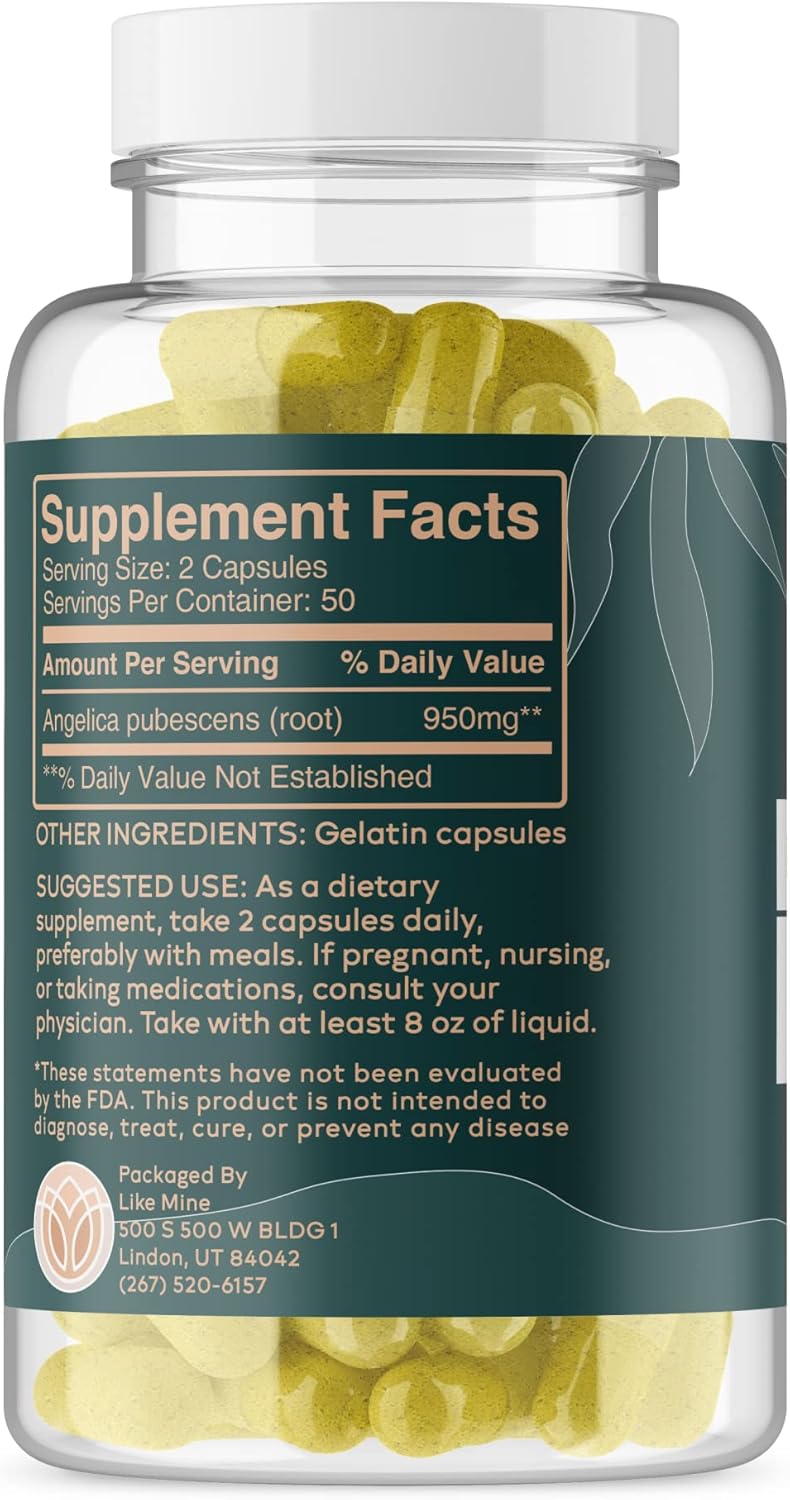 Pure & Natural Dong Quai Capsules for Women (100 Count) - Gluten Free Herbal Supplement without Fillers or Additives