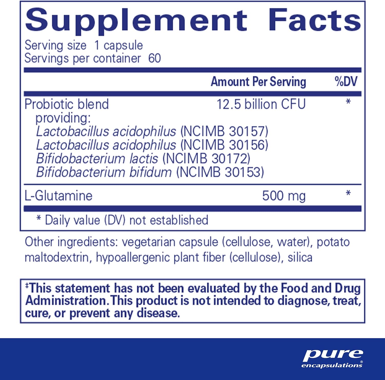 PureBi•Ome G.I. Hypoallergenic Probiotic Blend for G.I. Health - 60 Capsules